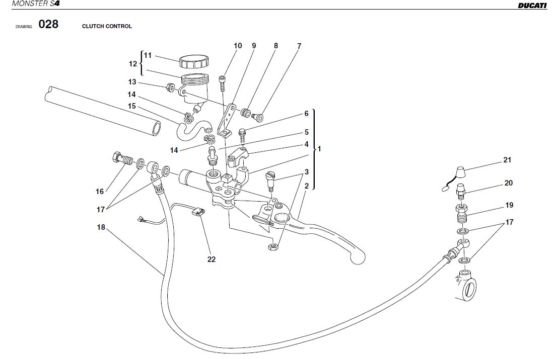 Diagram CLUTCH CONTROL for your Ducati Monster  