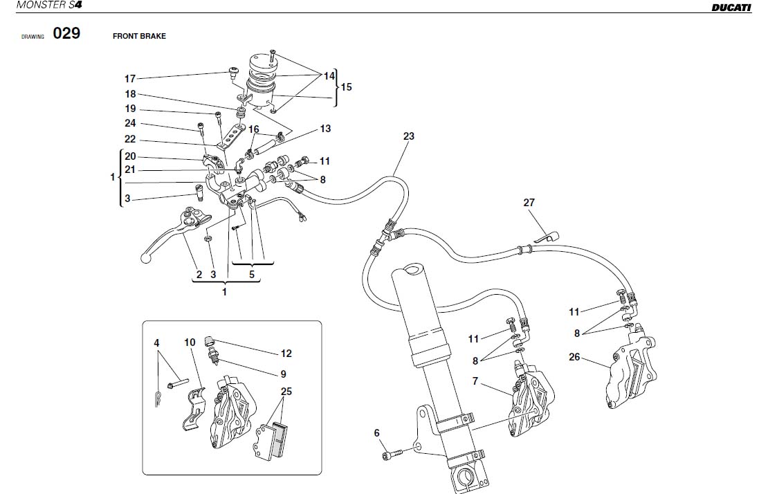 Diagram FRONT BRAKE for your Ducati