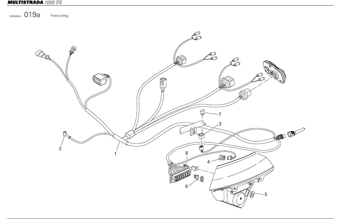 Ducati Multistrada Front wiring. Electrical, System - 510.1.239.1A | GP ...