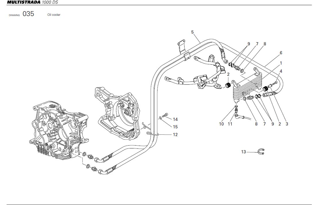 Ducati Multistrada Oil return pipe. COOLER, Engine - 549.1.039.3A | GP ...