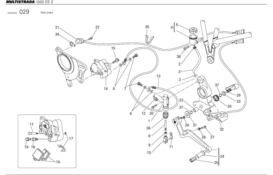 Diagram Rear brake for your Ducati