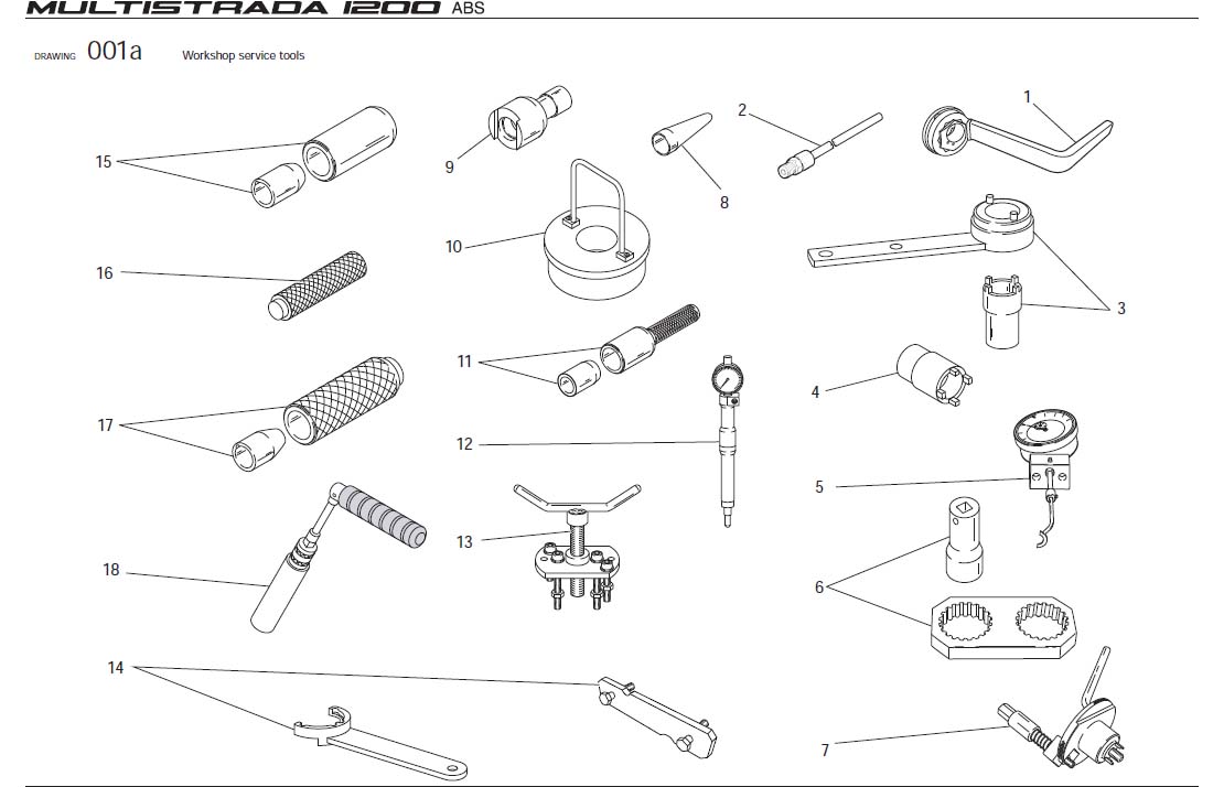 Diagram Workshop service tools for your Ducati Monster  