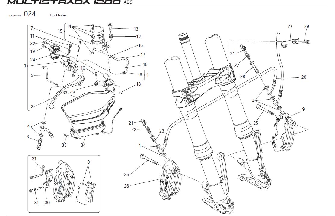 Diagram Front brake for your Ducati