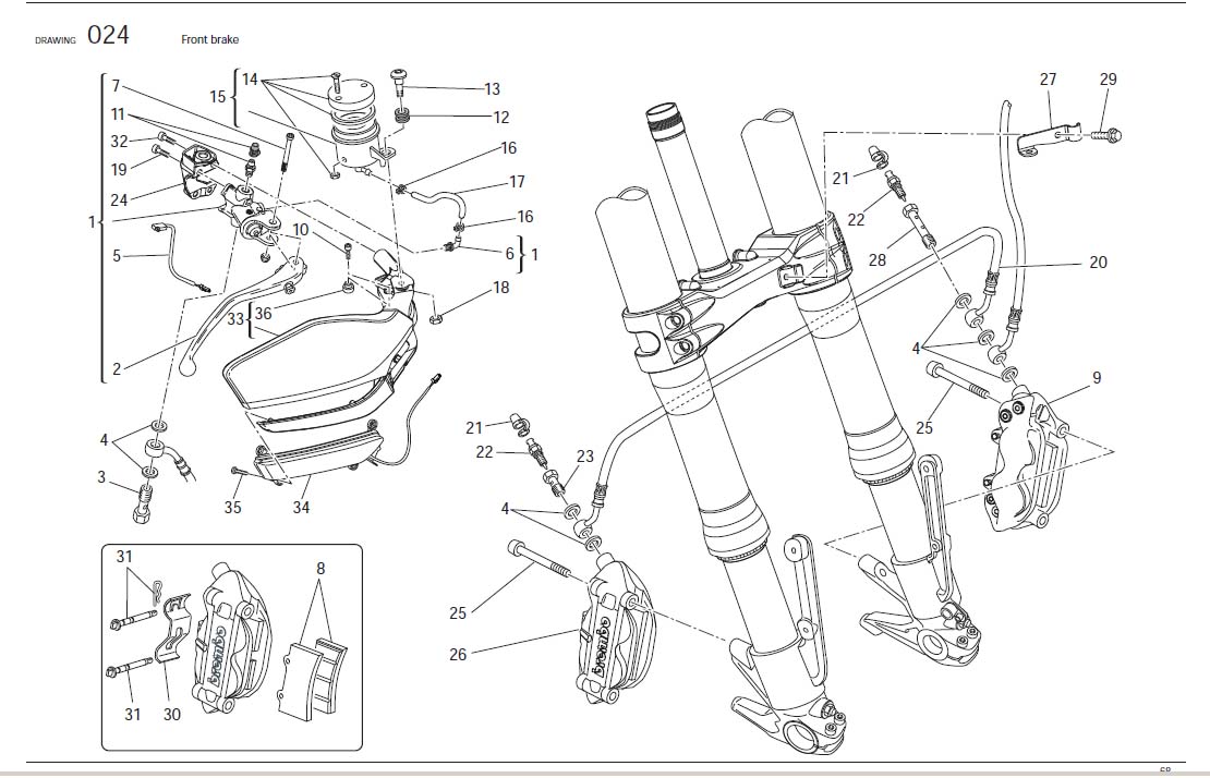 Diagram Front brake for your Ducati