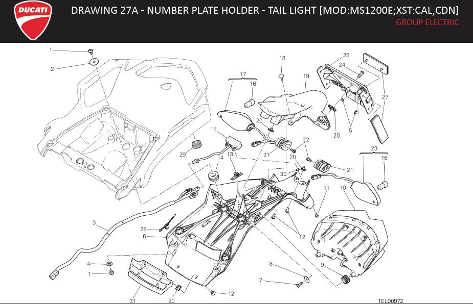 19DRAWING 27A - NUMBER PLATE HOLDER - TAIL LIGHT [MOD:MS1200E;XST:CAL,CDN]; GROUP ELECTRIChttps://images.simplepart.com/images/parts/ducati/fullsize/MTS1200_ENDURO_USA_MY16016.jpg