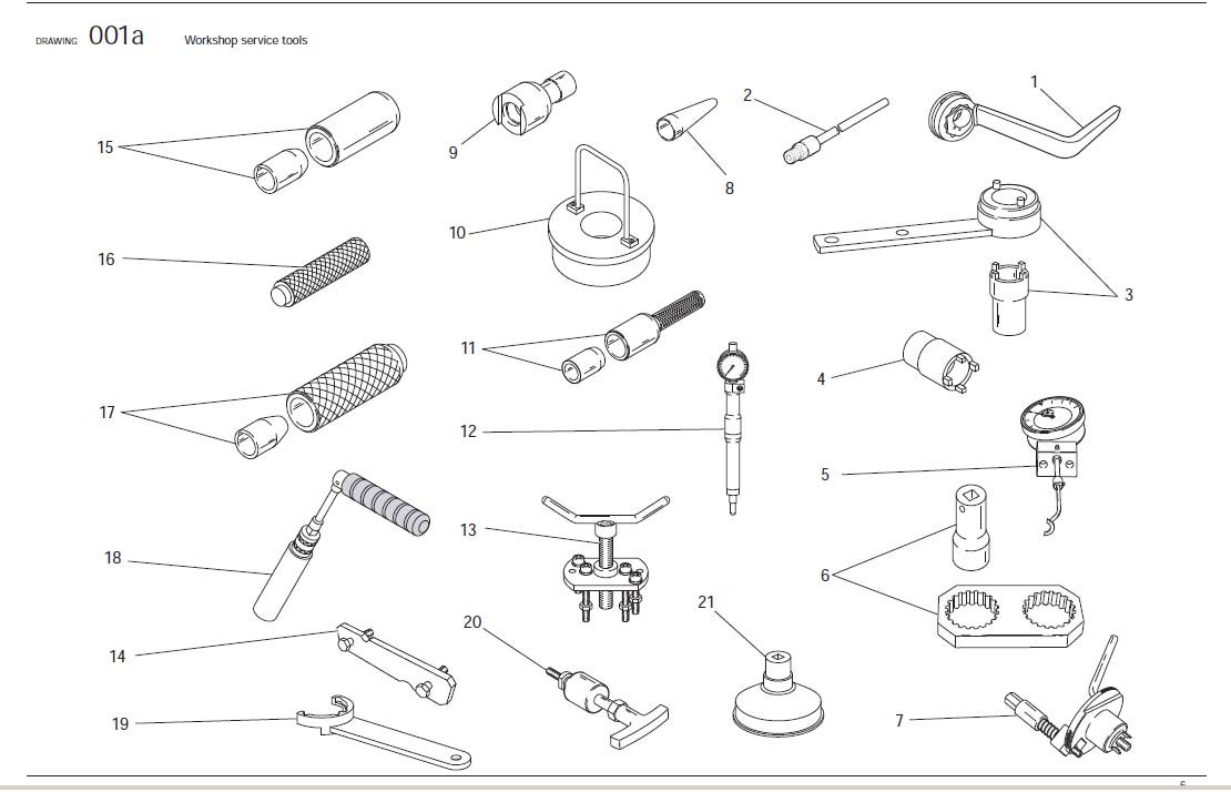 Diagram Workshop service tools for your Ducati Monster  