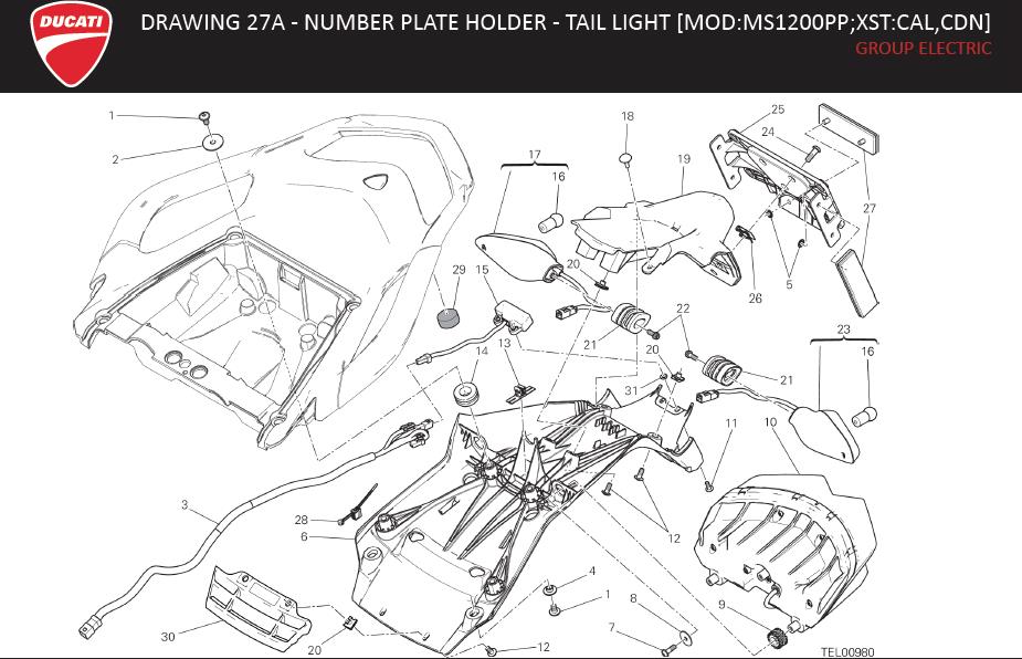 19DRAWING 27A - NUMBER PLATE HOLDER - TAIL LIGHT [MOD:MS1200PP;XST:CAL,CDN]; GROUP ELECTRIChttps://images.simplepart.com/images/parts/ducati/fullsize/MULTISTRADA1200SPIKESPEAK_EN_US_MY17016.jpg