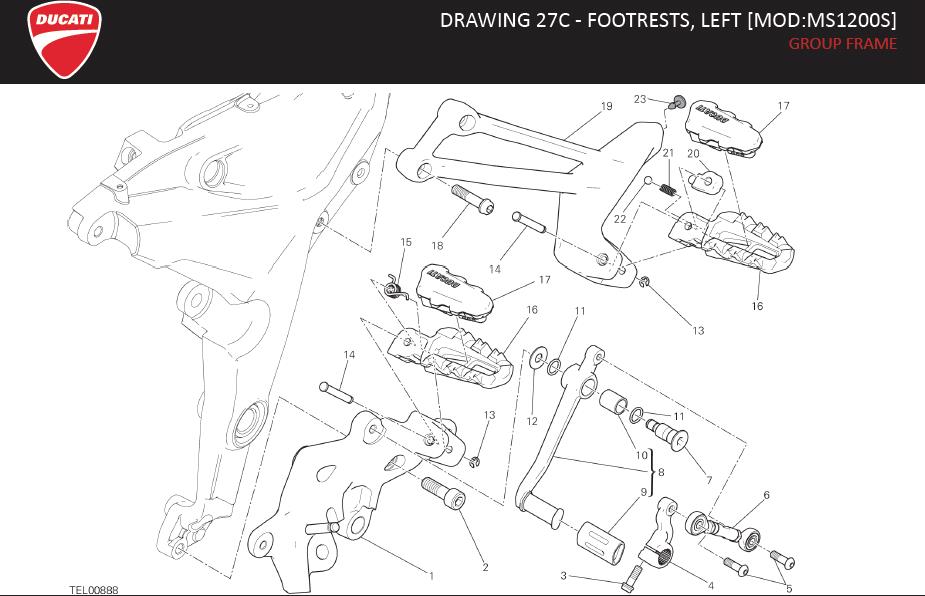 9DRAWING 27C - FOOTRESTS, LEFT [MOD:MS1200S]; GROUP FRAMEhttps://images.simplepart.com/images/parts/ducati/fullsize/MULTISTRADA1200S_EN_US_MY17138.jpg