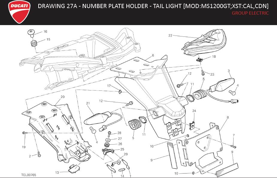 14DRAWING 27A - NUMBER PLATE HOLDER - TAIL LIGHT [MOD:MS1200GT;XST:CAL,CDN]; GROUP ELECTRIChttps://images.simplepart.com/images/parts/ducati/fullsize/MULTISTRADA_1200S_GT_EN_USA_MY14018.jpg