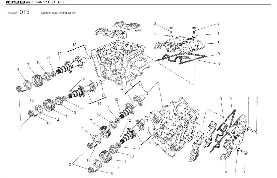 Diagram Cylinder head : timing system for your Ducati Superbike  