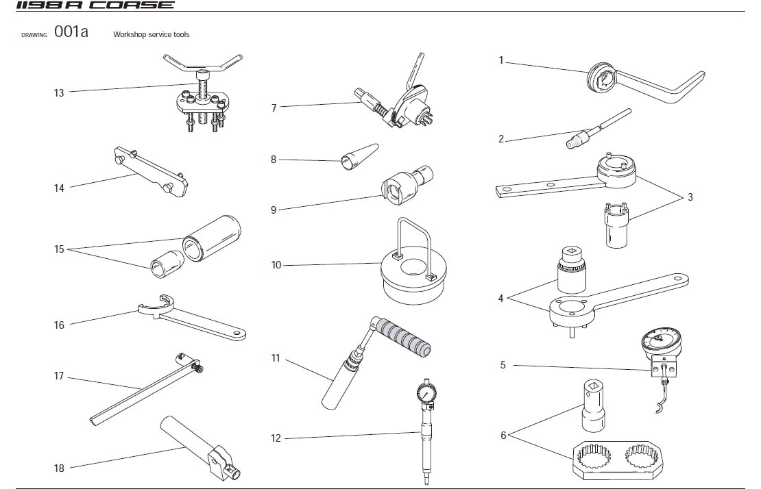 Diagram Workshop service tools for your Ducati Monster  