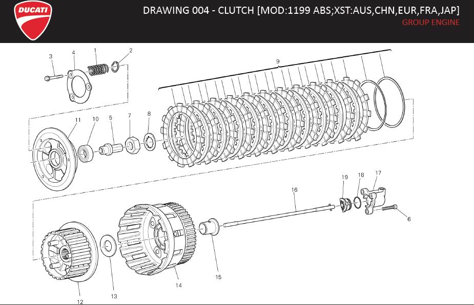 2DRAWING 004 - CLUTCH [MOD:1199 ABS;XST:AUS,CHN,EUR,FRA,JAP]; GROUP ENGINEhttps://images.simplepart.com/images/parts/ducati/fullsize/SBK1199_ABS_PANIGALE_MY13_EN030.jpg