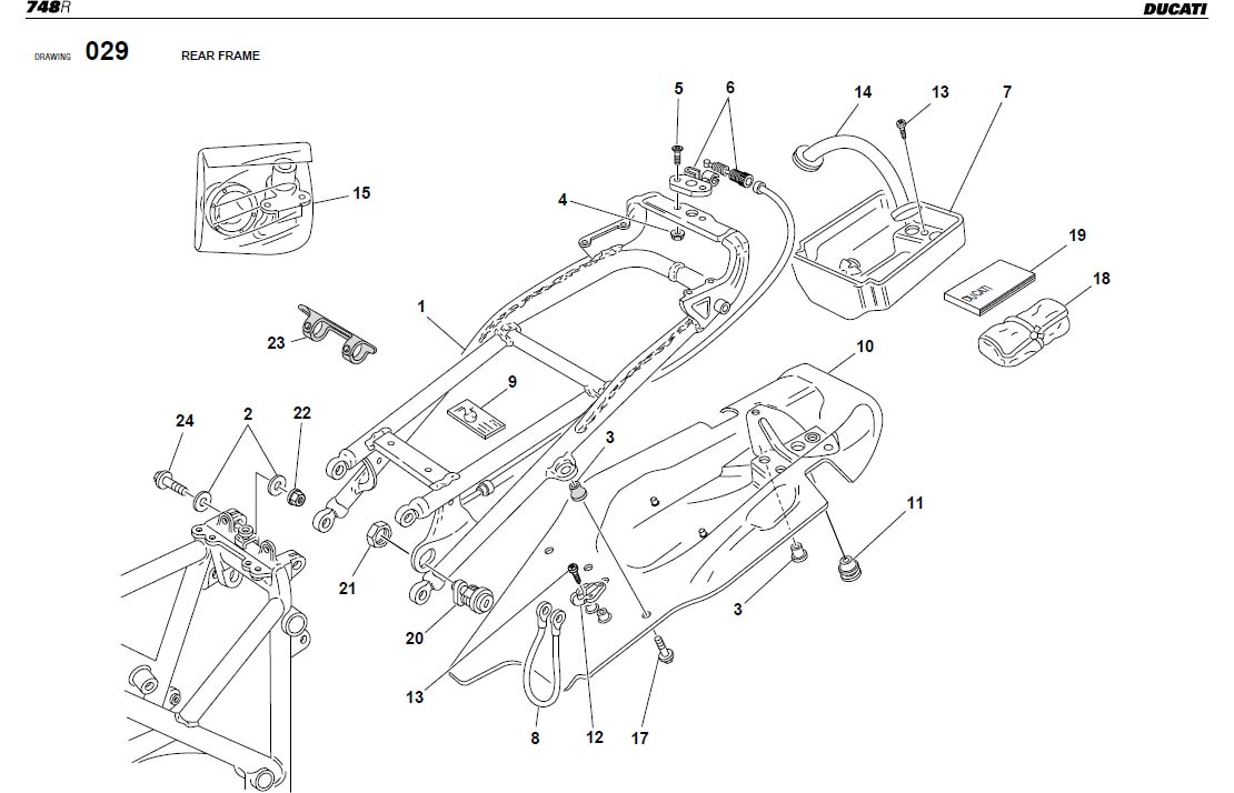 Diagram REAR FRAME for your Ducati