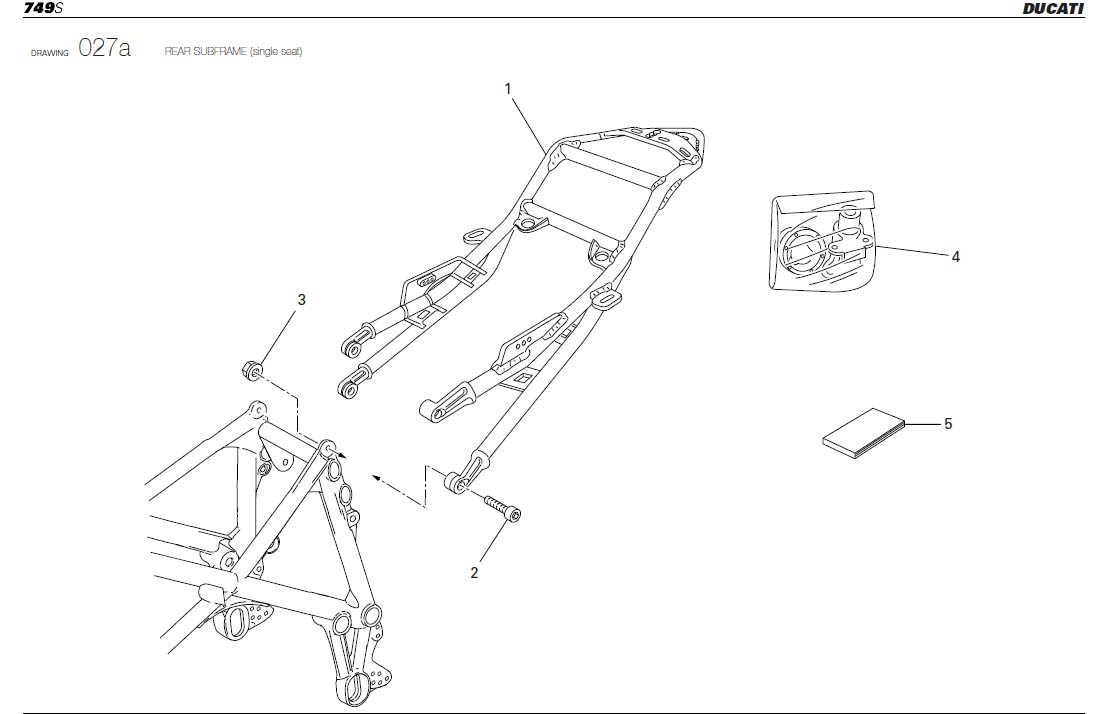 Diagram REAR SUBFRAME (single seat) for your 2006 Ducati Superbike 749 S 