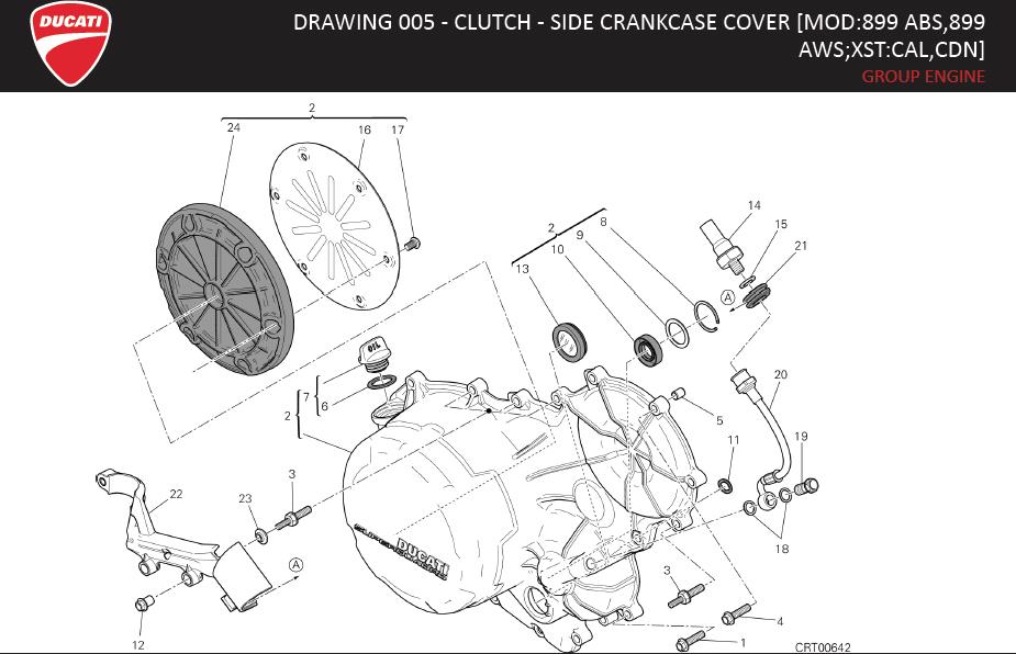 2DRAWING 005 - CLUTCH - SIDE CRANKCASE COVER [MOD:899 ABS,899; AWS;XST:CAL,CDN]; GROUP ENGINEhttps://images.simplepart.com/images/parts/ducati/fullsize/SBK899_USA_MY15_EN022.jpg