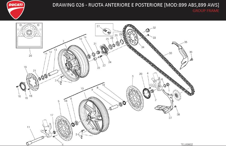 12DRAWING 026 - RUOTA ANTERIORE E POSTERIORE [MOD:899 ABS,899 AWS]; GROUP FRAMEhttps://images.simplepart.com/images/parts/ducati/fullsize/SBK899_USA_MY15_EN094.jpg