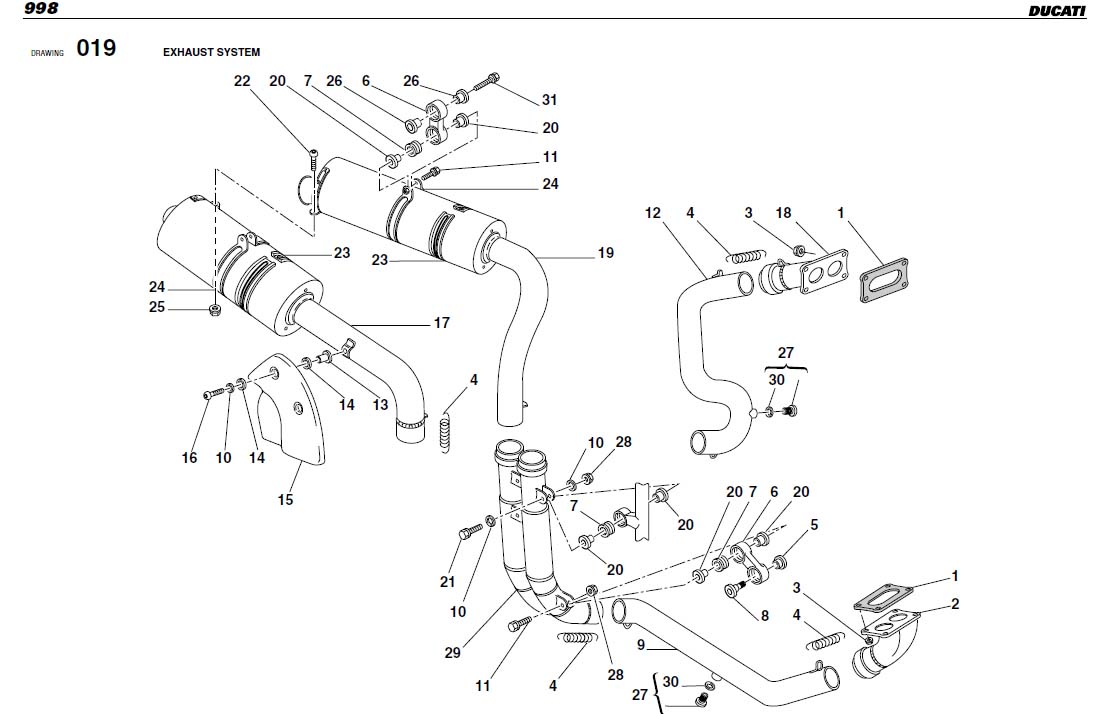 Ducati Superbike Hose guide. Exhaust, System 576.1.036.1A GP Bikes