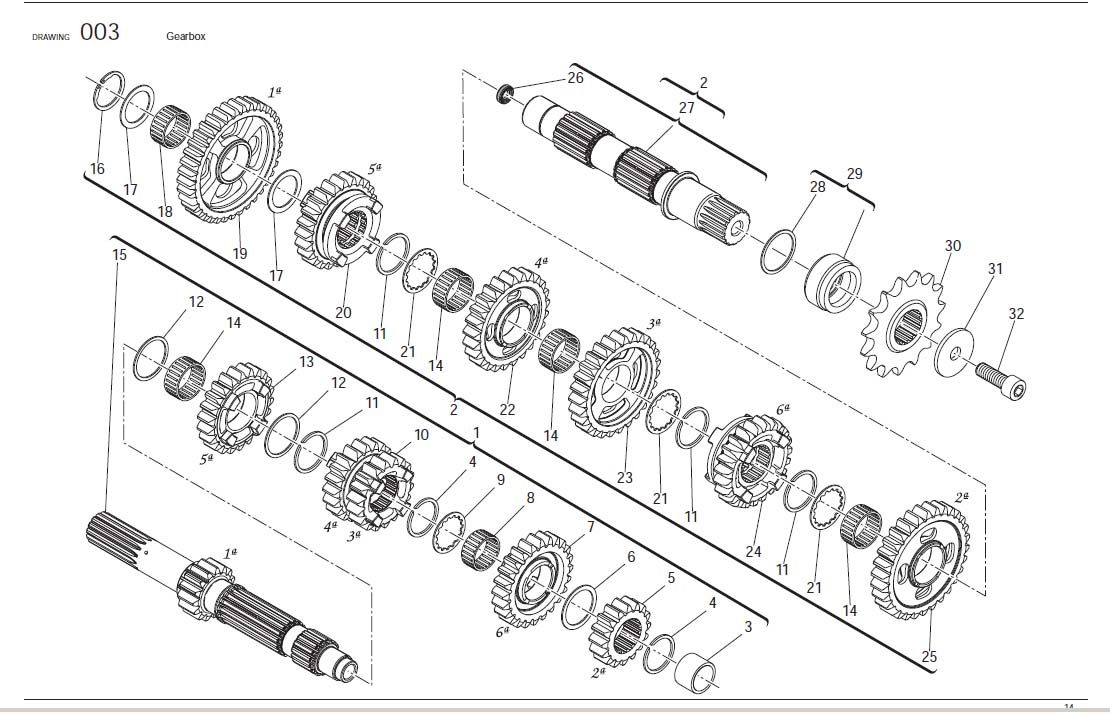 Diagram Gearbox for your 2003 Ducati Superbike 749 Standard 