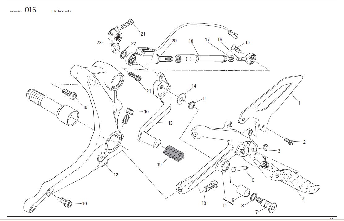 Ducati Superbike Heel guard (front) (L.H.). Body, Equipment - 247.1.404 ...