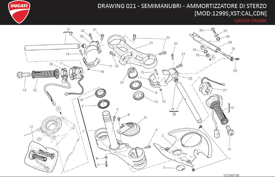 23DRAWING 021 - SEMIMANUBRI - AMMORTIZZATORE DI STERZO; GROUP FRAMEhttps://images.simplepart.com/images/parts/ducati/fullsize/SBK_1299S_MY15_USA_EN090.jpg