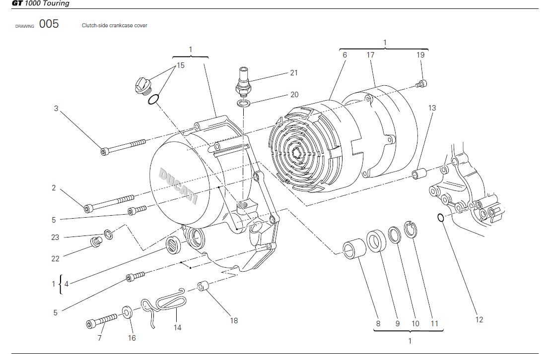 1Clutch-side crankcase coverhttps://images.simplepart.com/images/parts/ducati/fullsize/SCGT1000TOURING_USA_2009020.jpg