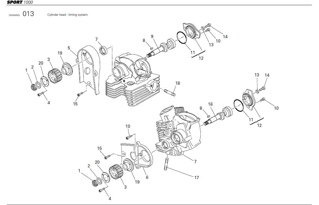 Diagram Cylinder head : timing system for your 2011 Ducati Superbike 848 EVO 