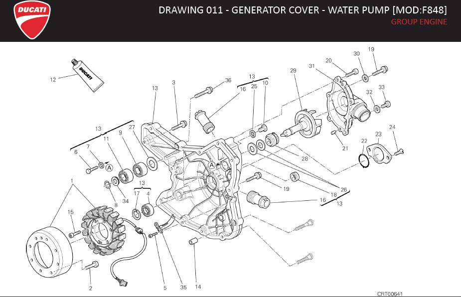 31DRAWING 011 - GENERATOR COVER - WATER PUMP [MOD:F848]; GROUP ENGINEhttps://images.simplepart.com/images/parts/ducati/fullsize/SF848_USA_MY15_EN036.jpg