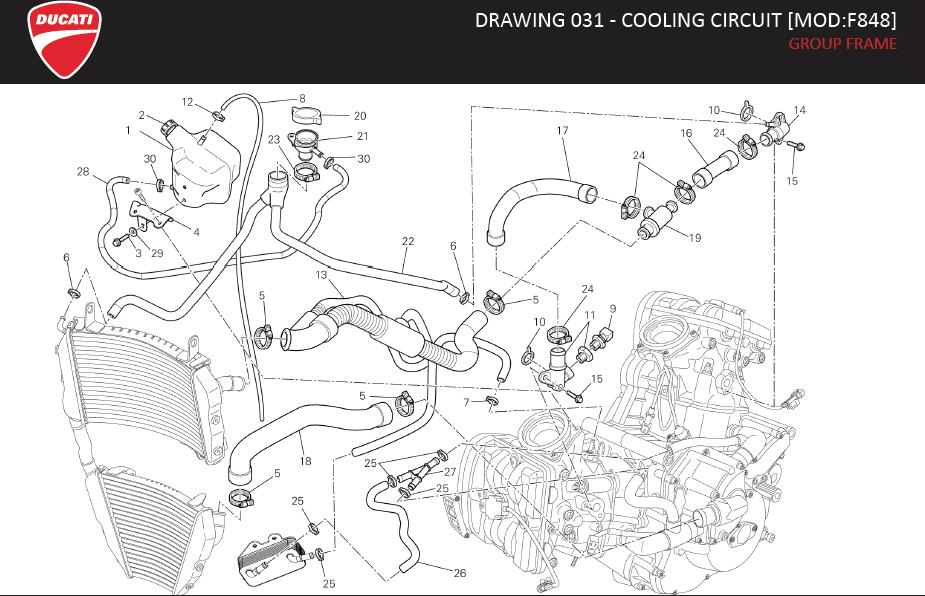 7DRAWING 031 - COOLING CIRCUIT [MOD:F848]; GROUP FRAMEhttps://images.simplepart.com/images/parts/ducati/fullsize/SF848_USA_MY15_EN102.jpg