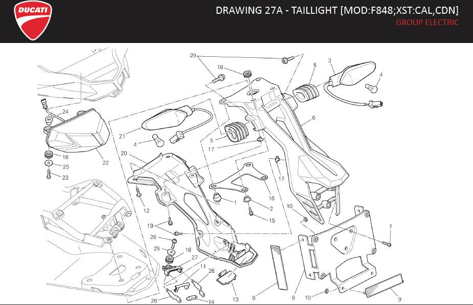 19DRAWING 27A - TAILLIGHT [MOD:F848;XST:CAL,CDN]; GROUP ELECTRIChttps://images.simplepart.com/images/parts/ducati/fullsize/SF_848_MY13_USA_EN016.jpg