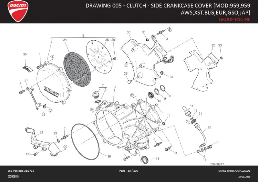 32DRAWING 005 - CLUTCH - SIDE CRANKCASE COVER [MOD:959,959; AWS;XST:BLG,EUR,GSO,JAP]; GROUP ENGINEhttps://images.simplepart.com/images/parts/ducati/fullsize/SPC_-_959_PANIGALE_-_EN_-_MY19030.jpg