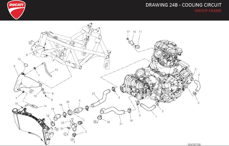 1DRAWING 24B - COOLING CIRCUIT; GROUP FRAMEhttps://images.simplepart.com/images/parts/ducati/fullsize/SPC_-_DESERT_X_-_EN_-_MY23122.jpg