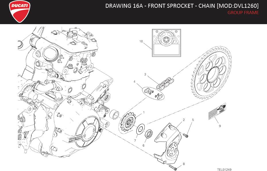 Ducati Diavel Complete horizontal head. Engine, drawing - 30124901B ...