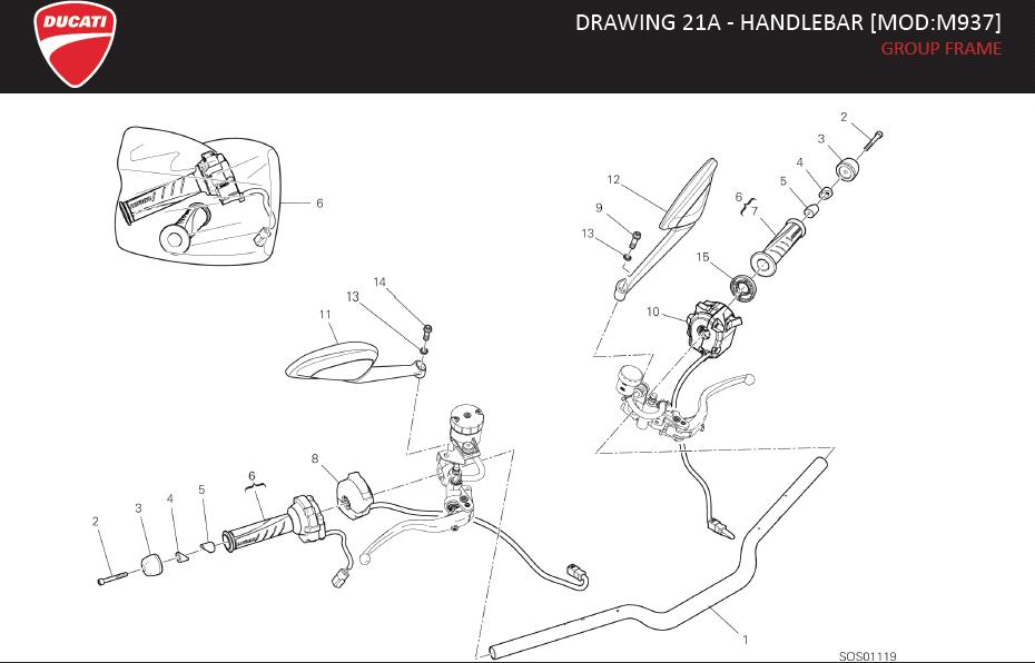 15DRAWING 21A - HANDLEBAR [MOD:M937]; GROUP FRAMEhttps://images.simplepart.com/images/parts/ducati/fullsize/SPC_-_MONSTER_-_EN_-_MY22142.jpg