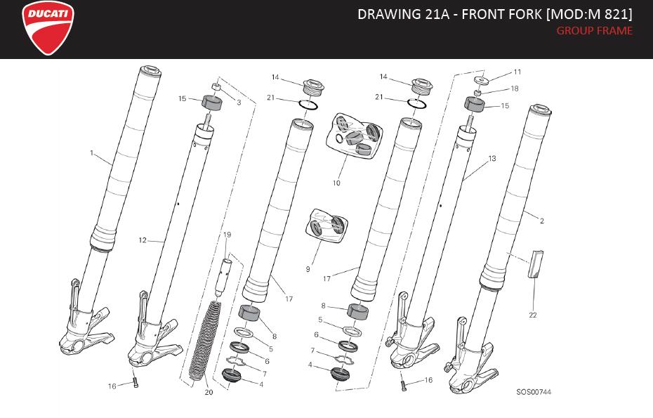 1DRAWING 21A - FRONT FORK [MOD:M 821]; GROUP FRAMEhttps://images.simplepart.com/images/parts/ducati/fullsize/SPC_-_MONSTER_821_-_EN_-_MY20152.jpg