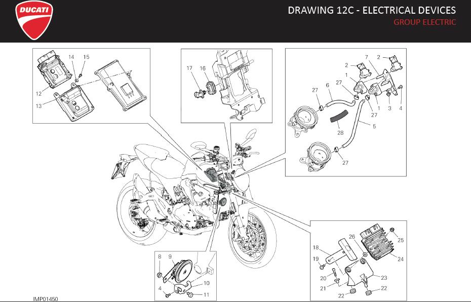 Diagram DRAWING 12C - ELECTRICAL DEVICES; GROUP ELECTRIC for your Ducati Monster  