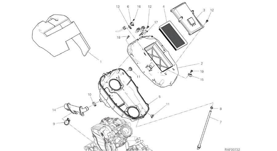 Diagram DRAWING 34A - AIR INTAKE - OIL BREATHER; GROUP FRAME for your Ducati Monster  