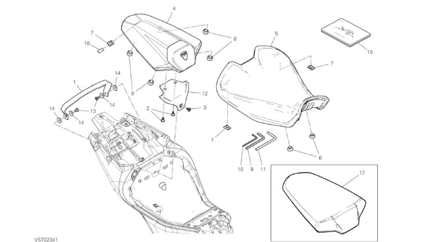 Diagram DRAWING 31A - SEAT; GROUP FRAME for your Ducati Monster  