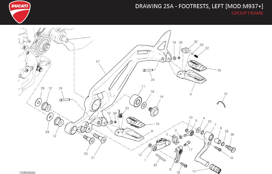 27DRAWING 25A - FOOTRESTS, LEFT [MOD:M937+]; GROUP FRAMEhttps://images.simplepart.com/images/parts/ducati/fullsize/SPC_-_MONSTER_PLUS_-_EN_-_MY22156.jpg