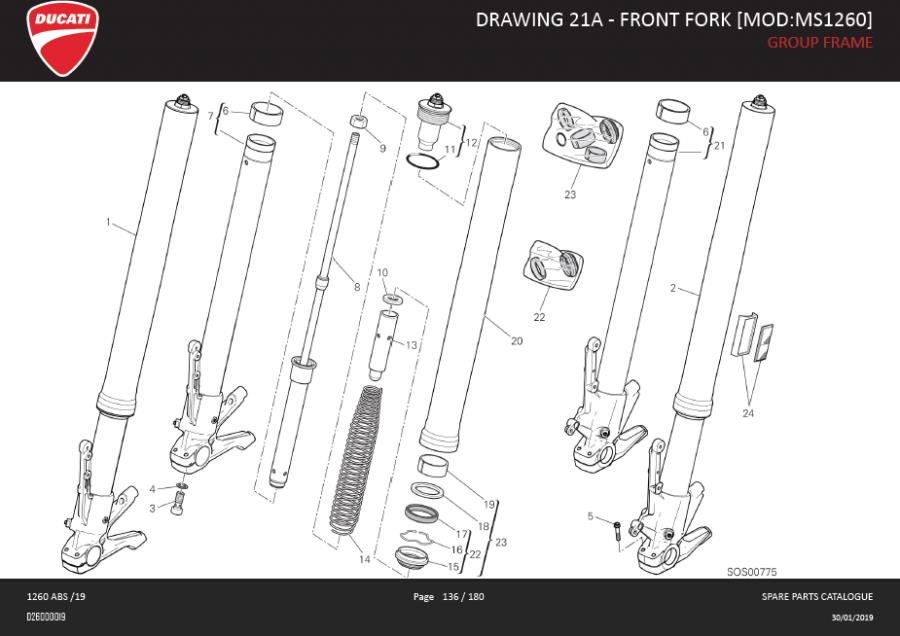 19DRAWING 21A - FRONT FORK [MOD:MS1260]; GROUP FRAMEhttps://images.simplepart.com/images/parts/ducati/fullsize/SPC_-_MULTISTRADA_1260_-_EN_-_MY19136.jpg