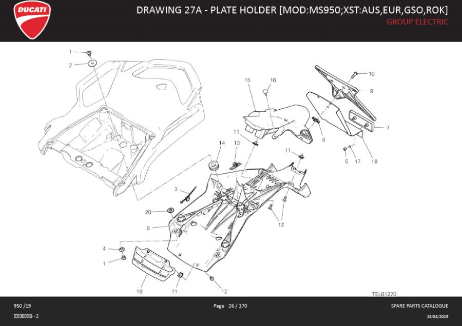 6DRAWING 27A - PLATE HOLDER [MOD:MS950;XST:AUS,EUR,GSO,ROK]; GROUP ELECTRIChttps://images.simplepart.com/images/parts/ducati/fullsize/SPC_-_MULTISTRADA_950_-_EN_-_MY19026.jpg