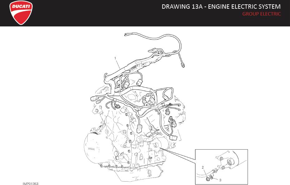 Diagram DRAWING 13A - ENGINE ELECTRIC SYSTEM; GROUP ELECTRIC for your 2016 Ducati Multistrada 1200 S Pikes Peak 