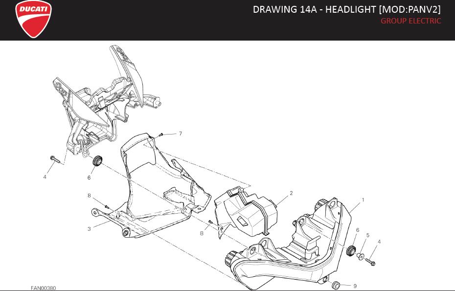 2DRAWING 14A - HEADLIGHT [MOD:PANV2]; GROUP ELECTRIChttps://images.simplepart.com/images/parts/ducati/fullsize/SPC_-_PANIGALE_V2_-_EN_-_MY20022.jpg