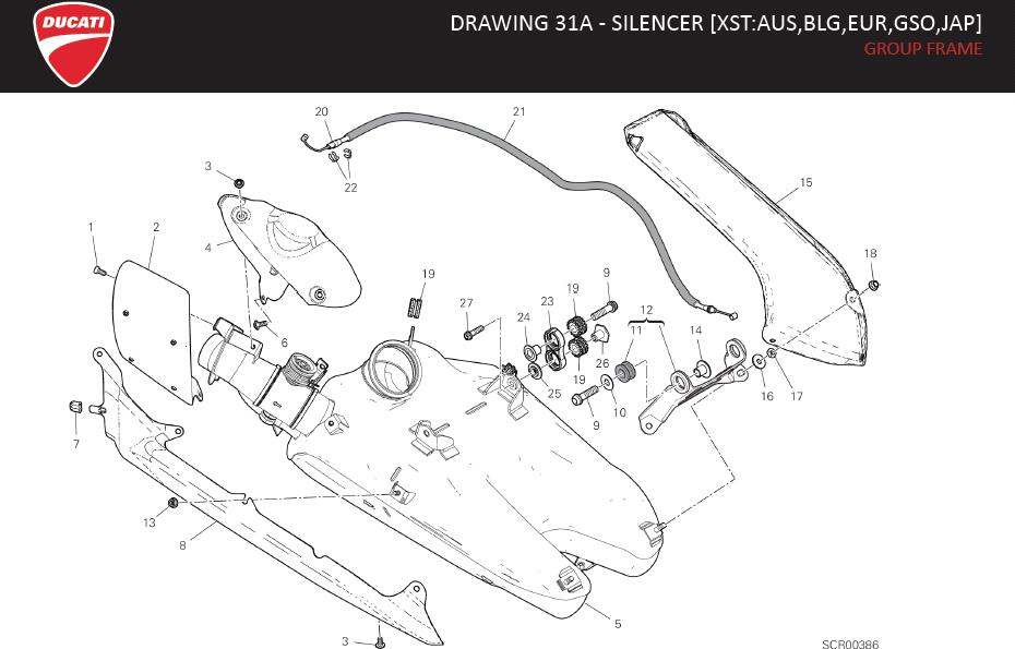 2DRAWING 31A - SILENCER [XST:AUS,BLG,EUR,GSO,JAP]; GROUP FRAMEhttps://images.simplepart.com/images/parts/ducati/fullsize/SPC_-_PANIGALE_V2_-_EN_-_MY22170.jpg