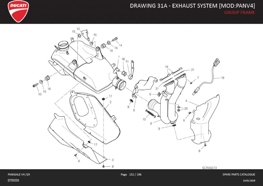 11DRAWING 31A - EXHAUST SYSTEM [MOD:PANV4]; GROUP FRAMEhttps://images.simplepart.com/images/parts/ducati/fullsize/SPC_-_PANIGALE_V4_-_EN_-_MY19152.jpg