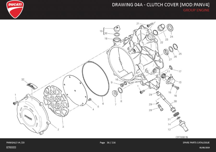 2DRAWING 04A - CLUTCH COVER [MOD:PANV4]; GROUP ENGINEhttps://images.simplepart.com/images/parts/ducati/fullsize/SPC_-_PANIGALE_V4_-_EN_-_MY20036.jpg