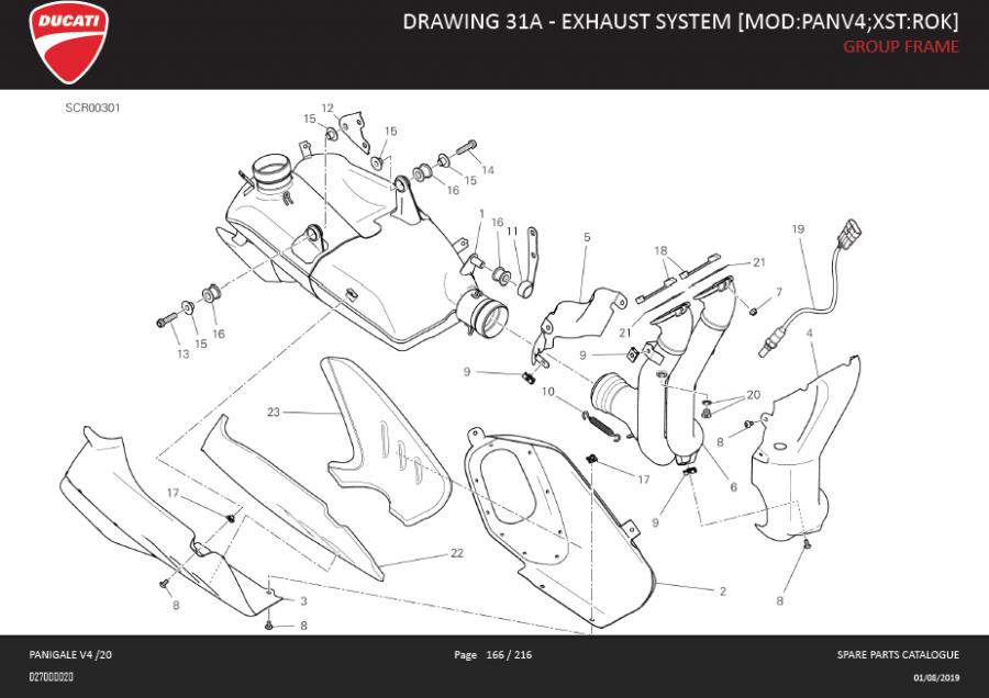 2DRAWING 31A - EXHAUST SYSTEM [MOD:PANV4;XST:ROK]; GROUP FRAMEhttps://images.simplepart.com/images/parts/ducati/fullsize/SPC_-_PANIGALE_V4_-_EN_-_MY20166.jpg