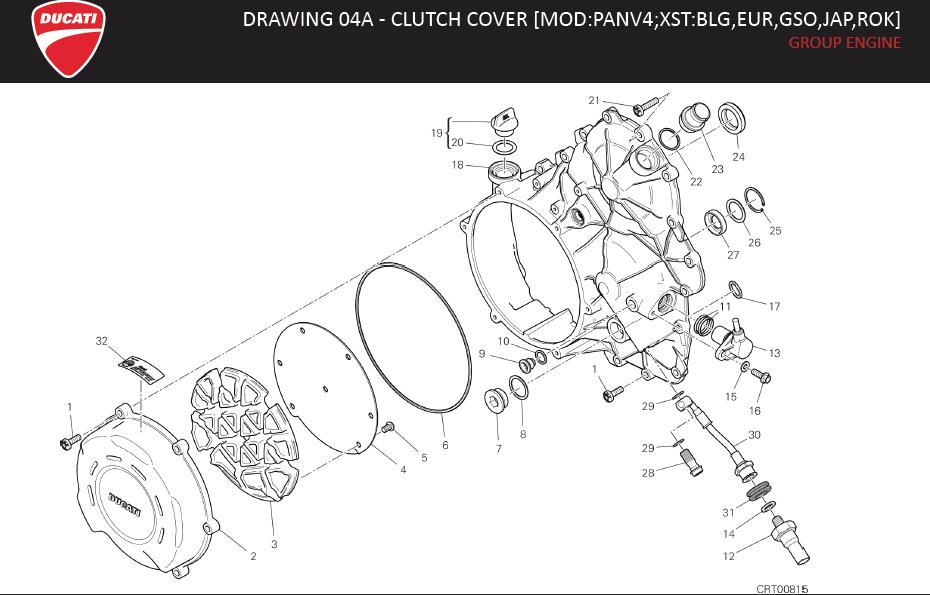 Ducati Panigale Seal ring. Engine, drawing, clutch - 93042231A | GP ...