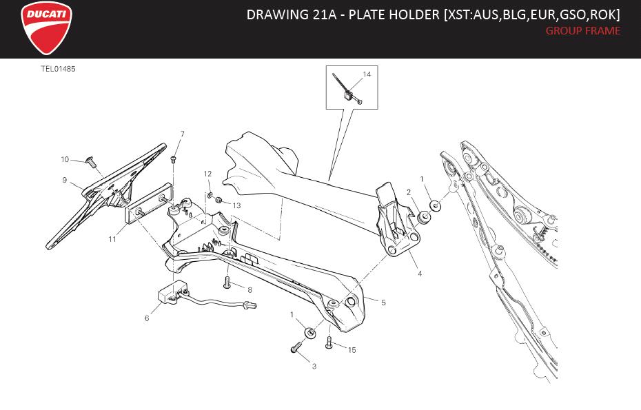 5DRAWING 21A - PLATE HOLDER [XST:AUS,BLG,EUR,GSO,ROK]; GROUP FRAMEhttps://images.simplepart.com/images/parts/ducati/fullsize/SPC_-_PANIGALE_V4_-_EN_-_MY22130.jpg