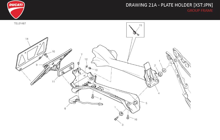 5DRAWING 21A - PLATE HOLDER [XST:JPN]; GROUP FRAMEhttps://images.simplepart.com/images/parts/ducati/fullsize/SPC_-_PANIGALE_V4_-_EN_-_MY22132.jpg