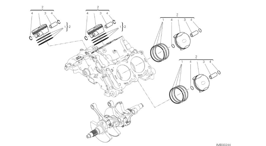 Diagram DRAWING 06A - CYLINDERS - PISTONS; GROUP ENGINE for your Ducati Panigale  